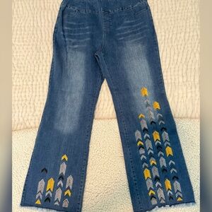 Back in the Saddle Embroidered Western Flare Jeans sz L